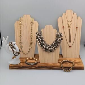 Amber & Gold Boho Statement Jewelry Bundle | Vintage + LOFT (7 Pc)